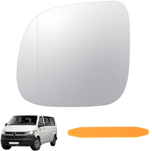 DXiongW Spiegelglas Ersatz für VW T5 2010-2015 T6 2016-2012 VW Transporter Caravelle Multivan Amarok Links Beheizbar Außenspiegel Verstellbare Rückspiegelglas Auto Ersatzspiegelglas mit Trägerplatte