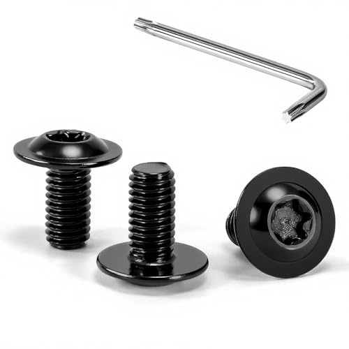 Tunejoy Linsenkopfschrauben mit Flansch Trox M5 x 10 mm Schwarz Linsenkopfschraube Innensechskant Edelstahl A2 V2A Flanschschrauben Vollgewinde mit T25 Inbusschlüssel 30 Stück