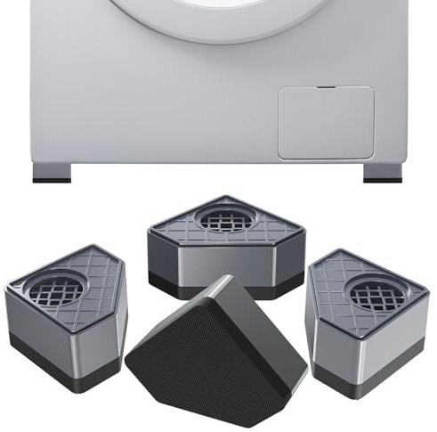 Amortiguador de vibraciones para lavadoras, 4 unidades, soporte inferior para lavadora y secadora, menor ruido, amortiguador de vibraciones, parada antideslizante para la lavadora