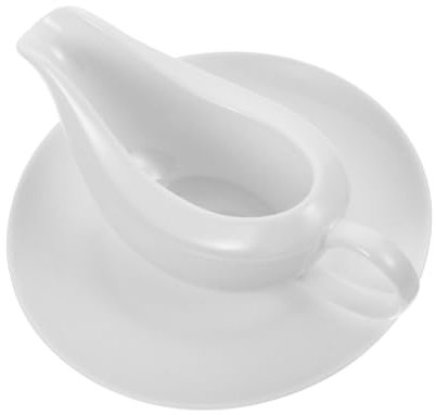 Alipis Ceramic Gravy Boat and Sauce Dish Set Small Seasoning Dipping Tray White Porcelain Condiment Server for Dining and Serving