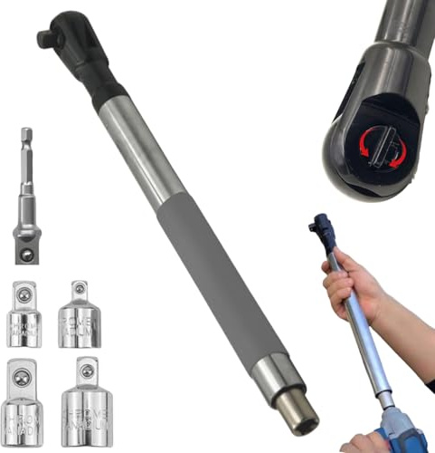 llave de extensión de impacto para taladro eléctrico, trinquete eléctrico, extensor de llave cadena juegos enchufes 1,27 cm, 4 adaptadores conversión