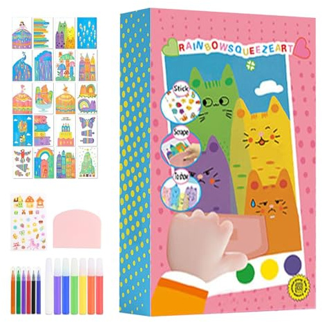 Vitsrisea Scratch Paper Art - Pad, Kinder Regenbogenkunstblatt | Scratchboard Notebook -Set, Farbiges Zeichnen Craft Kit, Aktivitätsseiten Für Heimfeier Reisebreits Geschenk Ostern Geburtstag