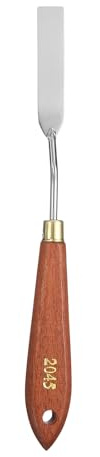 QUARKZMAN Couteaux à Peinture Outil De Peinture 2.56 x 0.51 Lame En Acier Inoxydable En Forme De Larme 8.27 Longueur Spatula Couteaux à Peinture Avec Trou Manche En Hêtre, Rouge/Argent