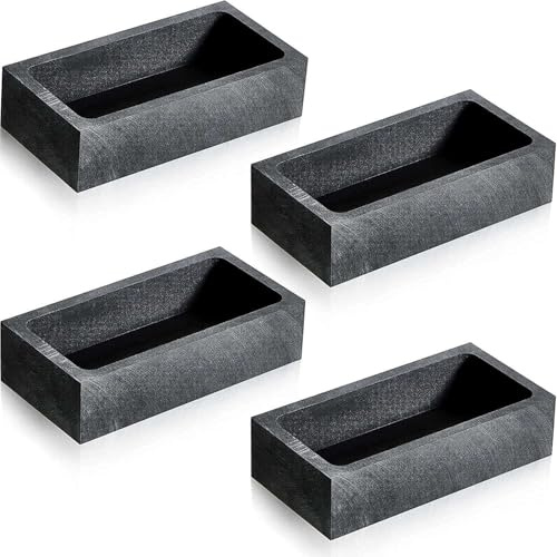 4 Stück Graphit-Gussform – Schmelztiegel zum Schmelzen, Gießen und Raffinieren von Gold, Silber und anderen Metallen