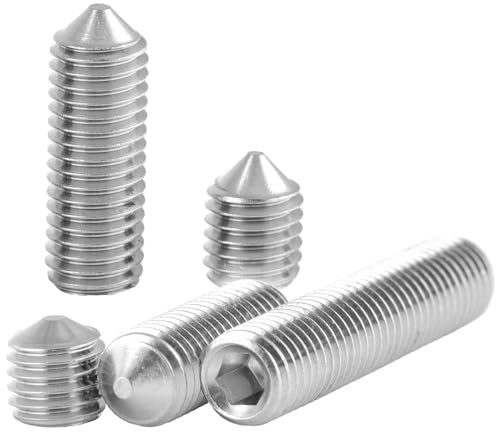 5 Stück Gewindestifte mit Spitze M6x8 Edelstahl A2 Innensechskant DIN 914 / ISO 4027 Madenschrauben WIBTEC®