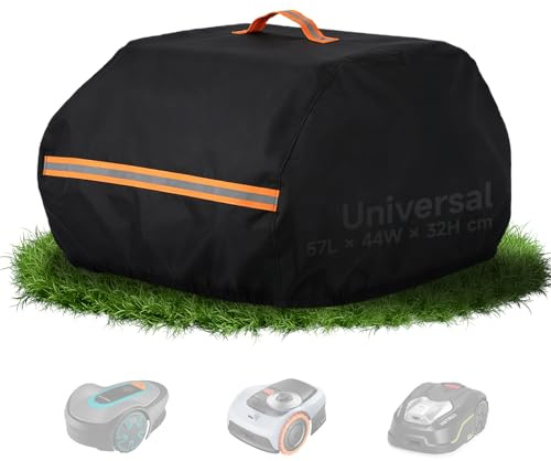 Biigdan Telo di copertura impermeabile in tessuto Oxford 420D per robot tosaerba, antivento, con corde altamente elastiche e manico, compatibile con la maggior parte dei robot tosaerba, protezione per