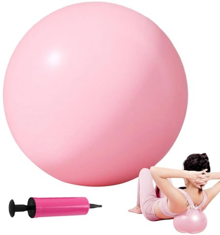 Small Exercise Ball – 25cm Pilates Yoga Balls, Anti Burst Mini Fitness Ball with Hand Pump for Slim Waist and Hip Shaping | Home Gym Training Equipment for Yoga, Pilates, Women Exercise