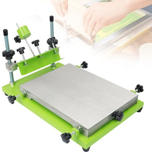 Manuellt platt skärmtryckbord, hög precision för glas, plast och trä, perfekt för professionella konstprojekt och hantverk, inkluderar skrapa, 9 flip-topp-paket
