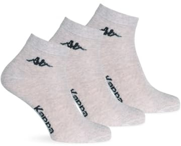 Kappa CONF. 6 PAIA CALZINO CORTO ALLA CAVIGLIA UNISEX - art. K004 in cotone. Disponibile nei colori Bianco, Nero, Blu e Grigio (42/44, Grigio)