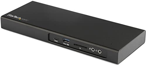 StarTech.com Thunderbolt 3 Dock - Dual Monitor 4K 60Hz TB3 Laptop Docking Station with DisplayPort - PCIe M.2 NVMe SSD Enclosure - 85W Power Delivery - SD 4.0, 10Gbps USB-C, 2 USB-A Hub (TB3DK2DPM2)