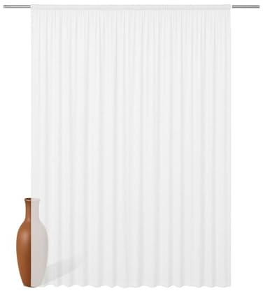 Vorhang 900x145 mit Kräuselband für Schienen, transparente moderne Gardinen | XXL Schiebegardinen Langstore Voile für Wohnzimmer, Balkontür