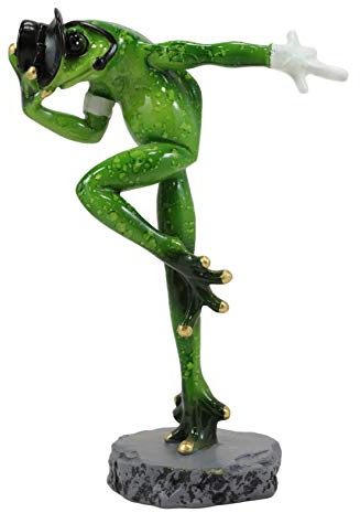 Ebros Froggie Jean Moonwalk Toad Frog Pop Star Dancer Statue Famous Michael Personification Amphibian Toads Frogs Pond Swamp Rainforest Animal Decorative Sculpture