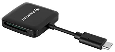 Transcend RDC3 SD-Kartenleser, Dual-Slots USB Typ C auf Micro-SD-Adapter | USB 3.1 Gen1, Plug & Play für iPhone, iPad, MacBook, Mac, Wildkamera-Viewer