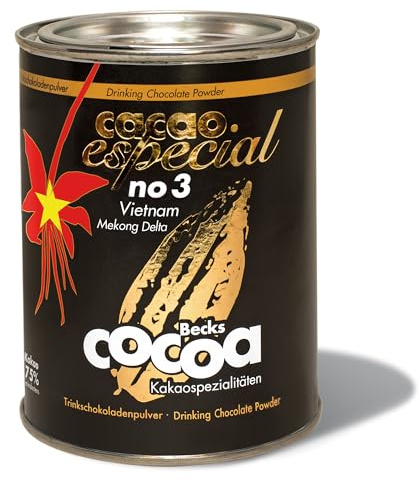 Becks cocoa Cacao Especial No 3 – Edelkakao aus Vietnam – Veganer Kakao – Premium Trinkschokolade mit fruchtig-herber Note – Perfekt für Heiße Schokolade, 250 g