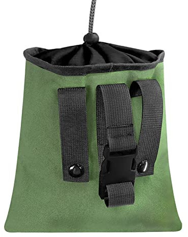 Sac de recherche de nourriture Toile cirée Pliable Camping en plein air Poche de recherche de nourriture Stockage de champignons Eau Ceinture en cuir Torches Solaires De Jardin (Green, One Size)