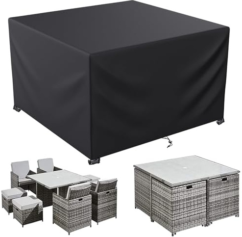 LCGOD Abdeckung Gartenmöbel Wasserdicht ，Abdeckplane für Gartenmöbe Chwerlast 600D Oxford Gewebe Winddicht,Staubfest, UV-Beständiges,Schutzhüllen für gartenmöbel und Sofa,Rechteckig（200X200X90 cm）