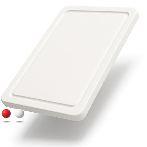 Gastronette Schneidbrett Hackbrett Küchenbrett extra dick rutschhemmende Füße Schneidebrett Küchen Steak Brett mit Saftrinne Tranchierbrett HACCP Konformität weiß 50x40x2 cm Kunststoff BPA free