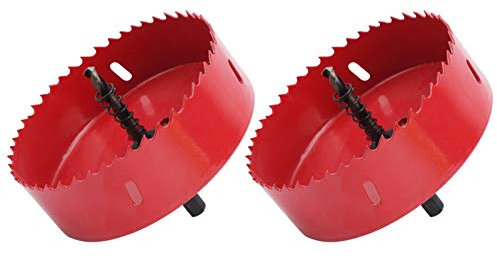 2 Sets Hole Saw Cutter+Drill Bit,M42 High Speed Steel,with Quick-Release Spring,Fast Cut Clean, and Precise Holes Through Wood Panels,Acrylic,Aluminum Gussets,Etc (220mm)