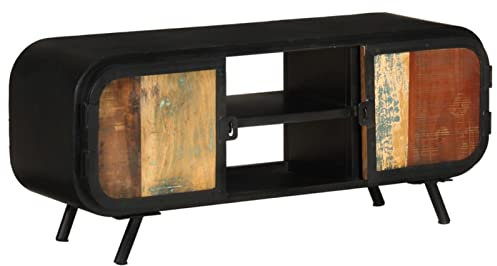 Camerina TV-Schrank 110x30x45 cm Wohnwand Wohnzimmer Fernseher Schrank TV MöBel TV Sideboard TV Unterschrank Altholz Massiv 328413