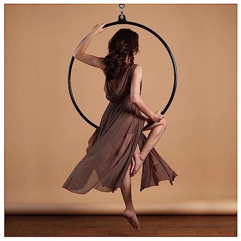 Komplettes Aerial-Ring-Set aus Edelstahl, Single-Point-Spinning-Aerial-Fitness-Lyra-Hoop-Set, Zirkus-Requisiten-Ausrüstung für Akrobatik-Aufführungen (Größe: Durchmesser 100 cm (39