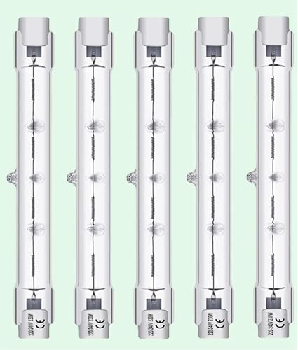 Vinaco J118 R7S Bulb, 5 Pack R7S Halogen 118MM 230W Bulb Dimmable with 2800K Warm White, High Output 4680LM R 7S Bulbs 118MM MAX 230W 240V, Long Lifespan R 7S J118 halogen for Security Landscape Light