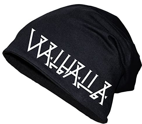 Herren Long Beanie Mütze Walhalla Nordic vikingwear XS - XXL Vikings Odin skal
