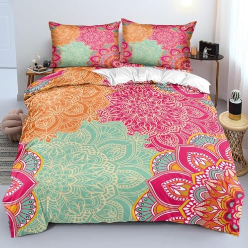 EXSANLIEAY Flusskrebs Bettwäsche 200x220 - Farbe Wendebettwäsche, Weiche & Atmungsaktiv Microfaser Bettbezug + 2 Kissenbezug 80x80, Angenehme bettwäsche-Sets, 3 Teiligmit Reißverschluss