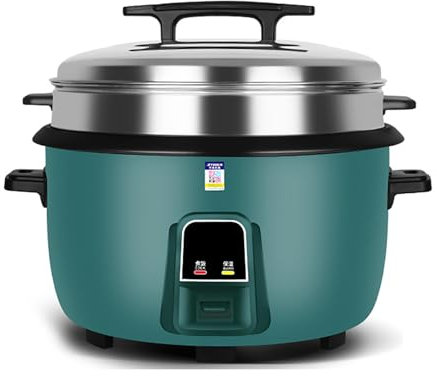 Olla arrocera grande con vaporera (8L-45L) Cantina Comercial Hotel Hogar Olla arrocera antigua de gran capacidad for 8-60 personas, usada en EE. UU./UE(45L)