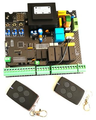 Schiebetor-Bausatz Elektronische Karte Motherboard Platine for Doppelflügel automatischen Drehtoröffner Motor 220VAC Elektrischer Toröffner-Bausatz(2 remote controls)