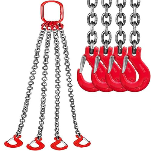 Generisch Anschlagkette Kettengehänge Tragbar Dauerhaft Strang Gehänge Anschlagkette Tragfähigkeit Hitzebeständig Hubkette Hebewerkzeug Krankette 300cm Max Load 4T für Bergbau,4t,100CM