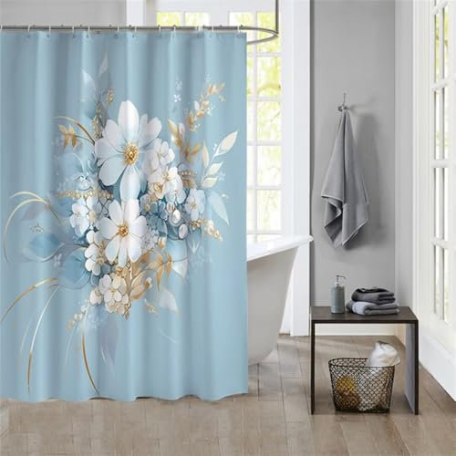 Duschvorhang PetalShower Curtain Curtains, Duschvorhänge Duschrollo 180x200cm Duschvorhang Mit Gewicht Badewanne, Duschrollo, Badewanne Duschvorhang Textil Stoff Waschbar Bad Vorhang Badevorhang 987