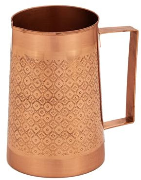 NKlaus Brocca di rame a mosaico, 1500 ml, in puro rame (100%), fatta a mano con incisione, caraffa ayurvedica 16153