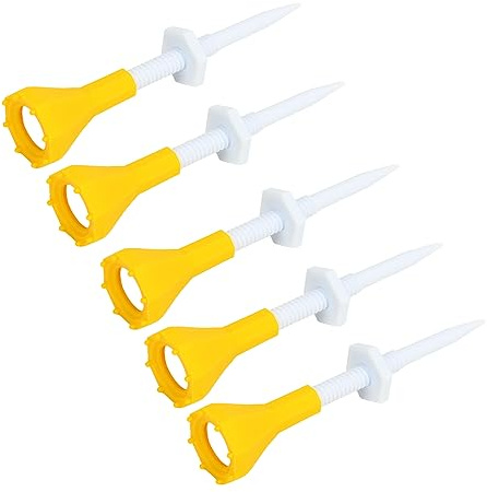 MOTOULAX Kit de tee de Golf, Accesorios de Golf de Goma, Tees, Superficie Lisa, Duradero, Amarillo, Portátil, 5 Piezas