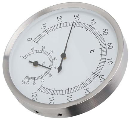 Termoigrometro per Sauna 2 in 1 in Acciaio Inossidabile per Abiti da Interni