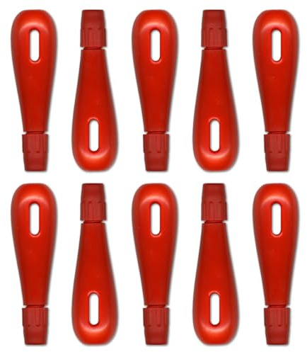 Essential Arts Pack of 10 Red Plastic Lino Cutter Handle with Adjustable Chuck for Soft Polymer Block Printing Carving Crafts Rubber Stamps
