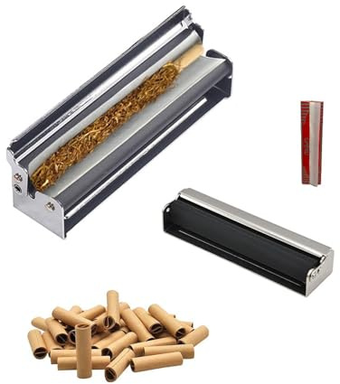 SPOPGUYS Drehmaschine Zigaretten 110mm, Joint Drehmaschine mit Zigarettenpapier und Zigarettenfilter, Drehmaschine Joint, Joint Roller Geeignet für Anfänger und Enthusiasten