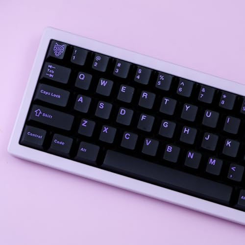 114 tangenter Doubleshot keycaps Cherry Profile lila svarta tangentkåpor set passar för 60 % 65 % 75 % mekaniskt tangentbord Cherry Mx omkopplare