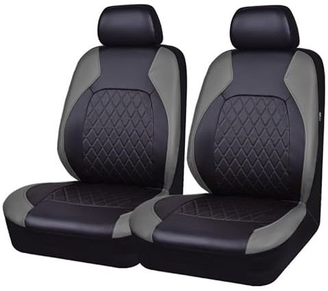 WSDUILA Car Seat Covers Front Pair for Dacia Duster 2018-2022 2023 2024 2025, Universal Fit For Most Cars, Seat Protectors Easy Clean,B Grey