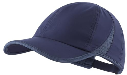 Decentron Men's Sport Hat Quick Dry UPF 50+ Sun Hat Breathable Lightweight Race Day Performance Running Cap Women Navy Blue