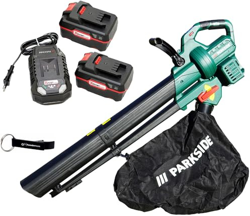 HEADNMORE® Bundle – Parkside® 40 V batteri lövsugare lövblåsare PLSBA 40 (inkl. 2 x 4 Ah batteri) nyckelring