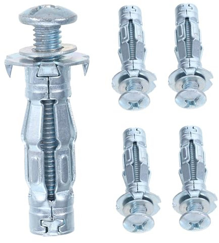 TOPPERFUN 5 Pezzi Elementi Di Espansione Per Pareti Cave in Bulloni Di Ancoraggio Resistenti Per Cartongesso Casa e Ufficio Fissaggio Robusto