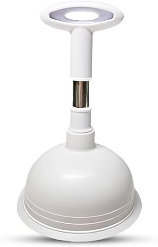 1X Powerful Suction Drain Plunger for Sinks, Bathrooms, Kitchens, Baths & Shower Drains - Soft Silicone Anti-Tear Drain Plunger Cleaner for Lawn,16cm Large Cup & Handle - Drain Unblocker (1, White)