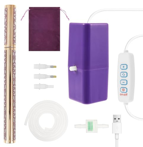 Eyoulife Elektrischer Stift Einstellbar mit Vakuum Pumpe Diamant Painting Zubehör Set mit 3 Stiftkopf Schlauch Datenkabel, für Setzen Diamant