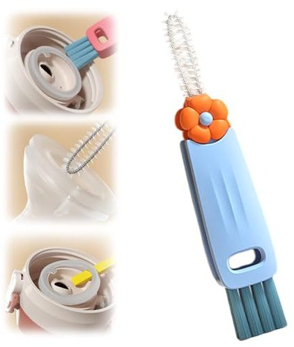 3-in-1 Cup Lid Cleaning Brush, Multifunctional Brush Bottle Crevice Cleaning Brush Tumbler Cup Lid Gap Cleaner Brush for Home Kitchen Tools (blue)