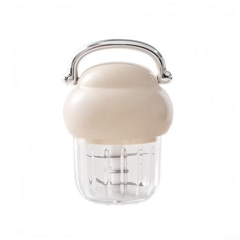 Zoegneer Robot de cuisine électrique multifonction rechargeable par USB 350 ml pour hacher le piment, l'ail, la viande, les fruits, les légumes avec pièces détachables (beige)