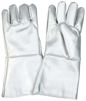 OIFJROIW Gants De Soudage En Aluminium Haute Température 1000 °C Gants De Travail De Sécurité pour Le Traitement Thermique Par Coulée En Four, 14,9 Pouces