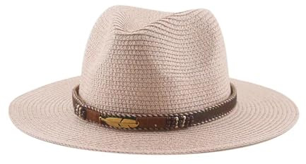 AKDJGFP Strohhut Strohhüte for Damen, Herrenhut, Eimerhut, Sommer, Frühling, große Größe, breite Krempe, lässiger Cowboy-Sonnenhut, Sombreros(Color-03)