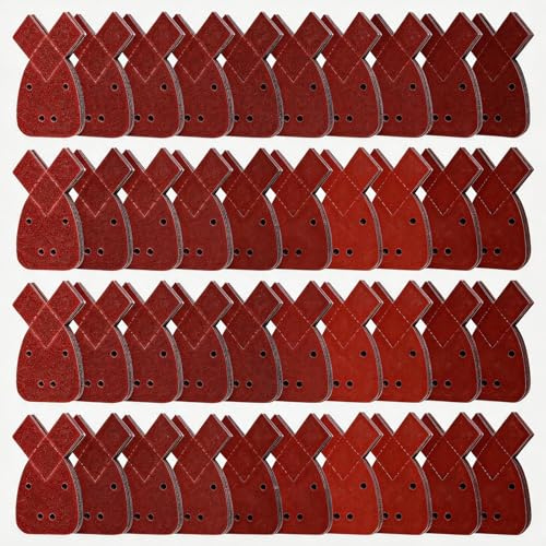 Sanding Pads for Black Decker Mouse 40Pcs Mixed Grits | Hook and Loop Sanding Sheets, 40/60/80/120 Grits, 4-Hole Dust Extraction, with 2 Extra Tips, for Wood, Metal & Paint