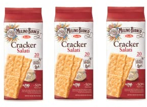 barilla 3x Mulino Bianco 20 x Salted Crackers packs 500g. Italian!