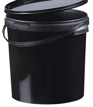 Kunststoff Eimer farbig 21,1 ltr. mit Deckel (1 Stück) (schwarz/black)